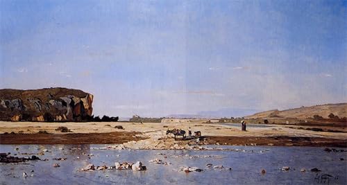 Cuadro famosa pintura Escena del Durance de Paul-camille Guigou lienzo moderno hogar 60x90cm