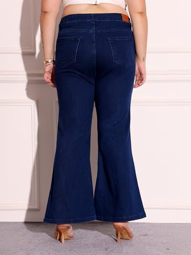 Image of Miss Chase A+ Women's Wide-Leg High Rise Regular-Length Stretchable Denim Jeans
