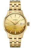 SEIKO SRPK46 Automatic Watch for Men - Presage Collection - Gold Patterned Dial - Stainless Steel, Gold-Finish - Water-Resistant 50M