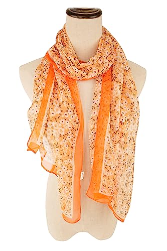 YOUR SMILE Ladies/Women's Lightweight Floral Print/Solid Color mixture Shawl Scarf For Spring Summer season (203)3