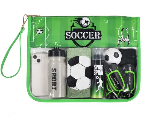 HIGH FIT Soccer Gift Bags Soccer Treat Bags Team Gifts Clear Letter Zipper Pouch Accessories Stuff Sport Portable