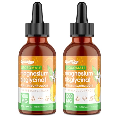 Magnesium-Bisglycinat-Tropfen 1000 mg 140 mg elementares Magnesium pro Portion liposomale Micellen-Technologie Zitronengeschmack | vegan | ohne Gentechnik | glutenfrei | 120 ml