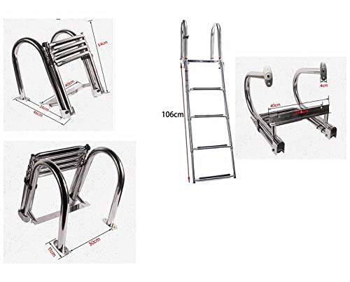 Escalera plegable marina de acero inoxidable 4 peldaños miniatura 2