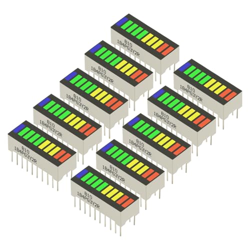 10PCS LED Display 10 Segment Bargraph Light Display Module Bar Graph Ultra Bright Red Yellow Green Blue Colors Multi-Color