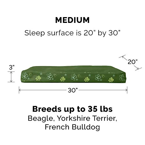 Furhaven Water-Resistant Orthopedic Dog Bed For Medium/Small Dogs W/ Removable Washable Cover, For Dogs Up To 35 Lbs - Indoor/Outdoor Garden Print Mattress - Jungle Green, Medium #TOP1