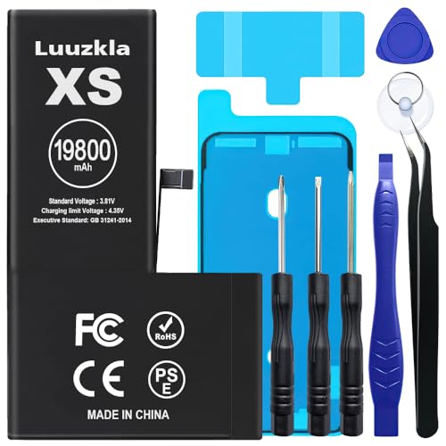 Luuzkla 19800mAh (New Upgrade) Battery Compatible with iPhone Xs Super Capacity Battery Compatible with iPhone Xs with Full Tool Kits-0 Cycle High Capacity-24 Months Service