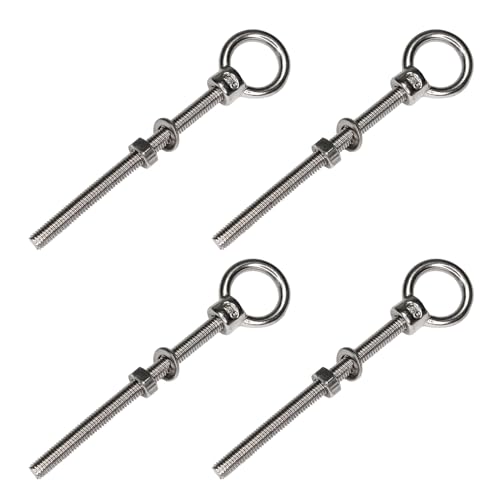 PRIOstahl Tornillo de ojo 640_4, tuerca anular, acero inoxidable, V4A, M8 x 80 (4 unidades)