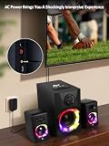 OR O R O W Głośniki PC, 40 W głośnik PC z Bluetooth, głośnik PC z subwooferem, głośnik komputerowy dla graczy, głośniki do komputera stacjonarnego, ekranu, laptopa, telewizora (2.1 głośniki PC)