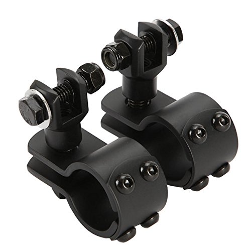 INNOGLOW Motorcycle Footpegs 32mm Black Highway Crash Bar For Foot Peg Clamps Engine Guard Mounts Adapter For Fit Honda Suzuki Kawasaki Yamaha Harley Davidson