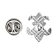 Manschettenknöpfe Fleur De Lis Silber Brosche Anstecknadel