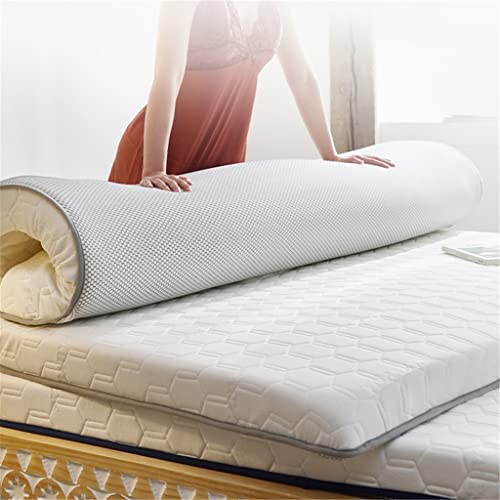 Dloett Natural Latex Memory Foam Filling Mixed Mattress 8Cm Tatami King Queen Full Size Keep Warm Winter Comfortable Cushion (Color : White A, Size : 135X200X4Cm) #TOP3