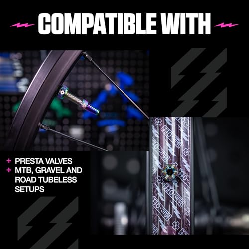 Muc-Off Tubeless Valves V2 – 60mm Iridescent | 4X 7075 Aircraft-Grade Aluminium Presta Valves with Core Removal Tool | 44mm / 60mm / 80mm - 10 Anodised Color Options | Fits MTB, Gravel & Road by Muc-Off - Image 4