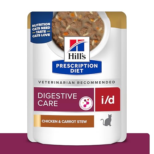 Hill's Prescription Diet i/d Digestive Care Chicken & Carrot Stew Wet Cat Food, 24 x 2.8 oz Pouches