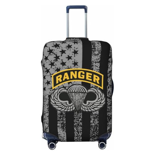 Army Ranger Tab Travel Luggage Cover Suitcase Protector Fits 18-21 Inch Case(Black,S)