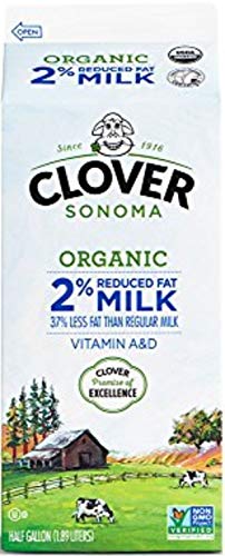 Clover Sonoma, Organic 2% Reduced Fat Half Milk, Half Gallon, 64 oz