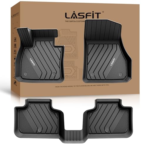 Image of LASFIT Floor Mats for BMW X1 2016-2022 /X2 2018-2023 | Fit for M35i, sDrive28i, xDrive28i, All Weather TPE Custom Fit Floor Liners, 1st & 2nd Row Car Mats Accessories, Black