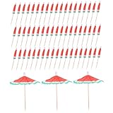 DECOMELODY 100個 入りスイカデザイン傘型フルーツピック 装飾用 飲み物やパーティーの盛り上げグッズ バーやホテル向け夏のイベント用