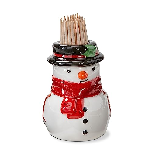 tag Snowman Toothpick Holder Set White