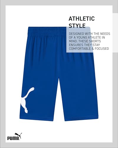 PUMA Meninos Shorts Esportivos - De Basquete Com Intertravamento Respirável E Secagem Rápida Bolsos