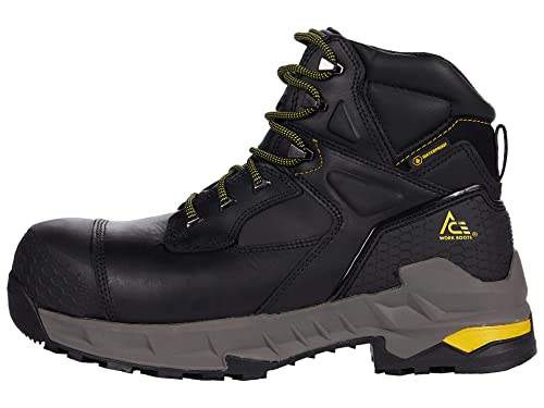 Shoes for Crews Redrock, Men's, Women's, Unisex Composite Toe (CT) Work Boots, Slip Resistant, Water Resistant, Black4