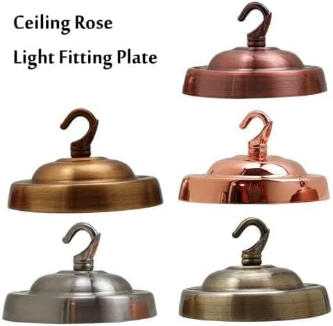 LEDSONE Ceiling Rose Hook Plate Vintage Satin Nickel Metal 10.5 cm Antique Single Out Side Fitting with Accessories for Chandliers Pendant Lights Wall Lamps Hanging Lights Planters Decorations - Image 4