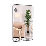 rozycher Black Rectangle Mirror 24x36 Inch, Large Rounded Rectangle Mirror, Black Bathroom Mirror fo