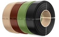 JAYO PLA Refill Filament 1.75mm, Erhöhte Zähigkeit PLA Filament-3D-Druckmaterialien, Maßgenauigkeit +/- 0.02mm, Neatly Wound, 4.4kg, Schwarz + Olivgrün + Schokolade + Eiche – Ansicht 1