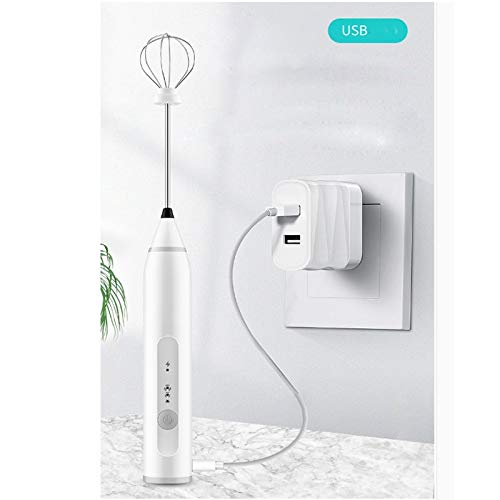USB Ricaricabile Frullatore Montalatte Miscelatore Elettrico Portatile Schiuma Maker Frusta Inossidabile 3 velocità (Nero)