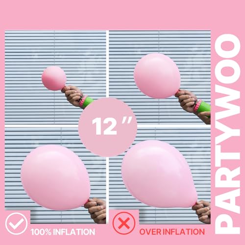 Image of PartyWoo Pink Balloons 65pcs 12 Inch Pearl Metallic Mauve Magenta Fuchsia Hot Pink Confetti Latex Balloons for Gender Reveal Bridal Shower Baby Shower Princess Theme Birthday Party Decorations