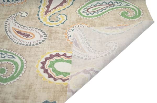 Mantel Tela Resinada Rossetti,con Estampado de Cachemir, Impermeable. Mantelería Anti-Manchas y Resistente