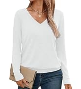Micticsi Womens Ruched Tops V Neck Long Sleeve Shirts Casual T Shirts Fall Winter Top Trendy Clothes 2025 Apricot At Women's Clothing Store