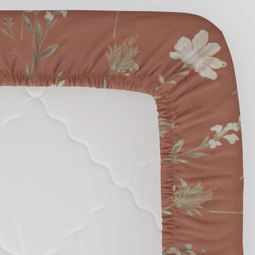 Image of HUESLAND by Ahmedabad Cotton 144 TC Cotton Elastic Fitted Bedsheet King Size with 2 Pillow Covers | 72 x 78 inches