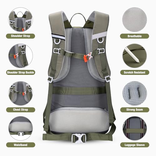 HOMIEE Wanderrucksack 45L, Herren Damen Wasserdichter Rucksack Trekkingrucksack Reiserucksack, Outdoorrucksack mit Reflexstreifen Für Wandern, Radfahren, Klettern, Bergsteigen und Reisen Sport