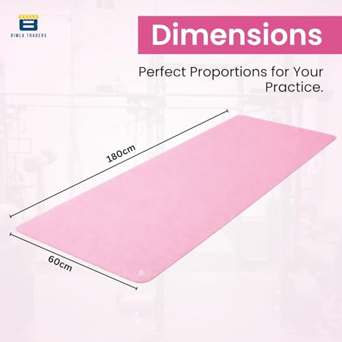 Image of Btag Premium PVC Yoga Mat for Women & Men | Anti-Slip Exercise & Gym Mat for Home Workouts | Lightweight & Durable | 6 mm (Pink)