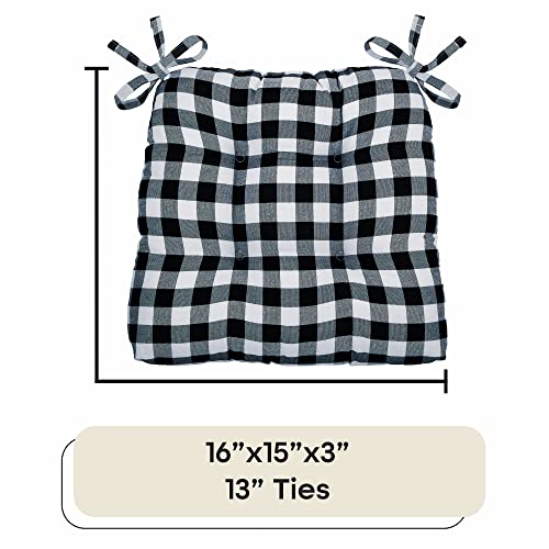 image for Achim Home Furnishings Buffalo Check Tufted Chair Seat Cushions, 2-Pac