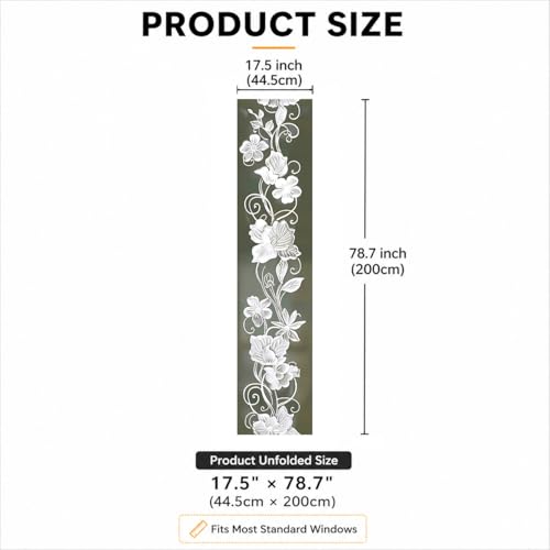 Vinilo Decorativo Frosted Blanco Floral 78.74x17.51 in miniatura 6
