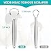 EZ COZY 2 Pack Tongue Scraper for Adults, Reduce Bad Breath, Tongue Cleaner with Travel Case, Stainless Steel Tongue Scrapers, Tongue Brush, Tongue Scrubber for Oral Care & Hygiene