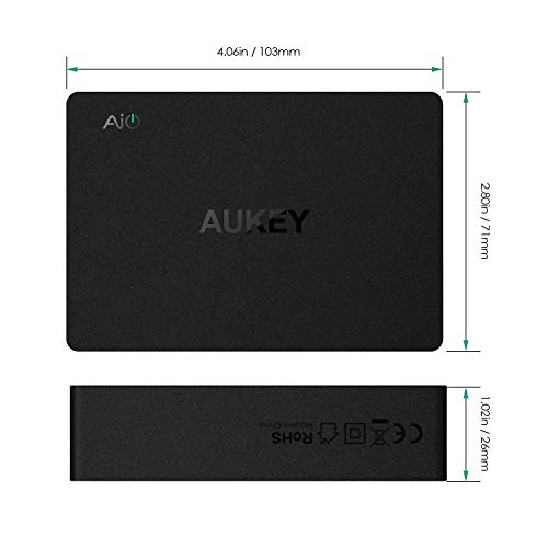 AUKEY Quick Charge 3.0 6-Port USB Wall Charger, 60W USB Charging Station Compatible with Samsung Galaxy Note10, iPhone 12 Pro Max/11 Pro Max/XS/XR, iPad Pro/Air, LG, Nexus, HTC and More