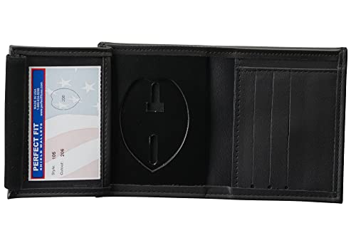 Perfect Fit Shield Wallets Miami Dade County Sheriff Badge Wallet Black Leather Hidden Badge and ID Holder (cutout 206)