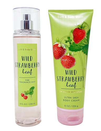 Bath & Body Works Wild Strawberry Leaf - Duo Gift Set - Fine Fragrance Mist and Body Cream