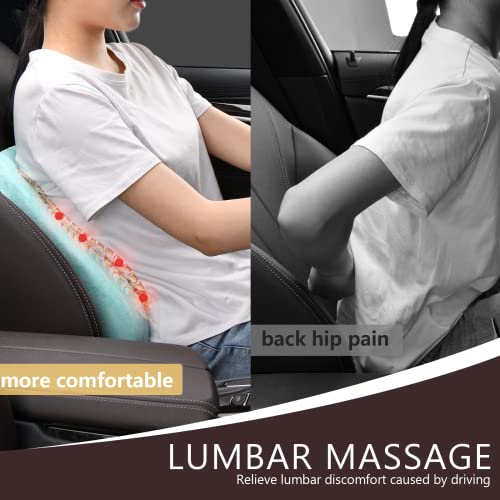 Coverado Lumbar Support Pillow For Car Seat Driver, Deep Tissue Vibrating Massager, Car Seat Cushions For Driving Back Pain Relief, Car Massage Seat For Vehicle, Lower Back Support For Car #TOP1