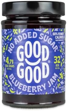 GOOD GOOD Blueberry Jam - No Added Sugar - Low Calorie - Gluten Free and Vegan - Diabetic and Keto Friendly - 12oz / 330g (Pack of 1)