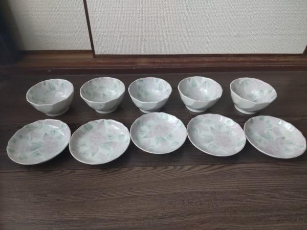 Amazon.co.jp: 有田焼 雪峰 小鉢 小皿 10点 セット 花柄 陶器 肥前