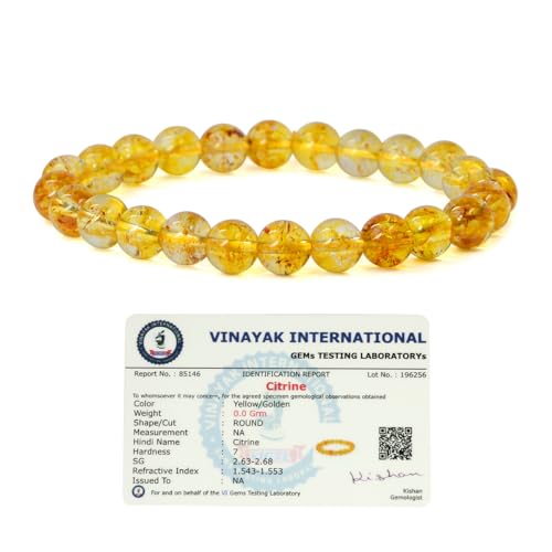 Image of Certified Natural Crystal Stone 8 mm Round Beads Bracelet for Men & Women | Reiki Charged Gemstone Bracelet | Multiple Stone Variants Available