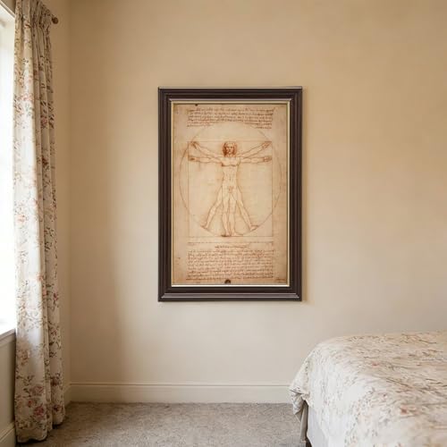 Impression sur toile Homme de Vitruve finition premium avec cadre mural