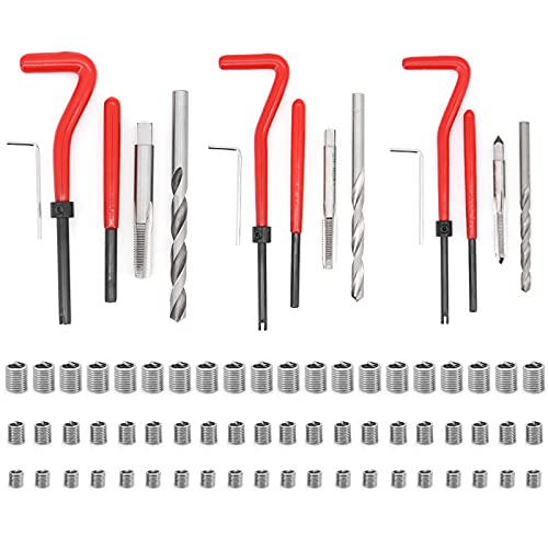 Yuhtech 75 Pièces Réparation des Filetages M5 M6 M8 Kit de Réparation de Filetage Filet Rapporté Helicoil Insert