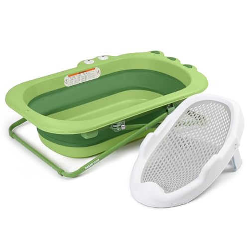 Image of Beberoad Love Collapsible Baby Bathtub with Bath Support - Adjustable Infant Tub for Newborn to Toddler, Portable Bathtub with Non-Slip Design