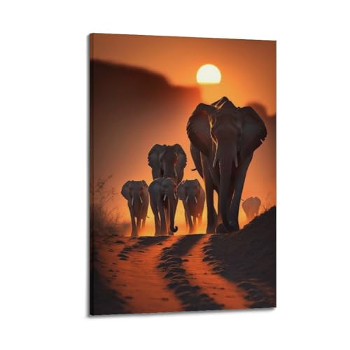Poster éléphants pour habiller un mur vide grand poster sur toile moderne