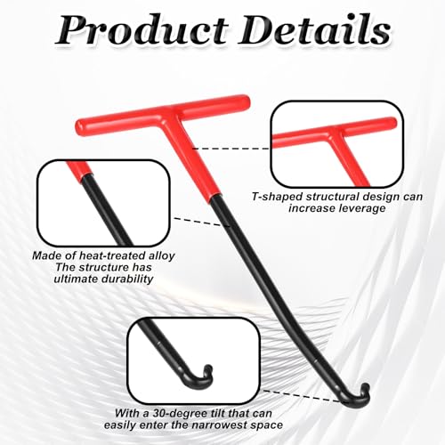 Image of Exhaust Spring Puller Tool Motorcycle Exhaust Spring Hooks, 2 Pcs Exhaust Spring Tool, T Handle Snowmobile Spring Puller Removal Tool, Pipe Spring Puller for Motorcycle Dirt Bike(Red)