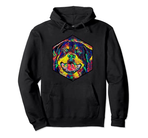 Rottweiler Hexagonal Shaped Rottie Dog Pullover Hoodie